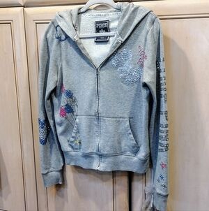 Vintage Victoria's Secret PINK Grey Hoodie With Bling
